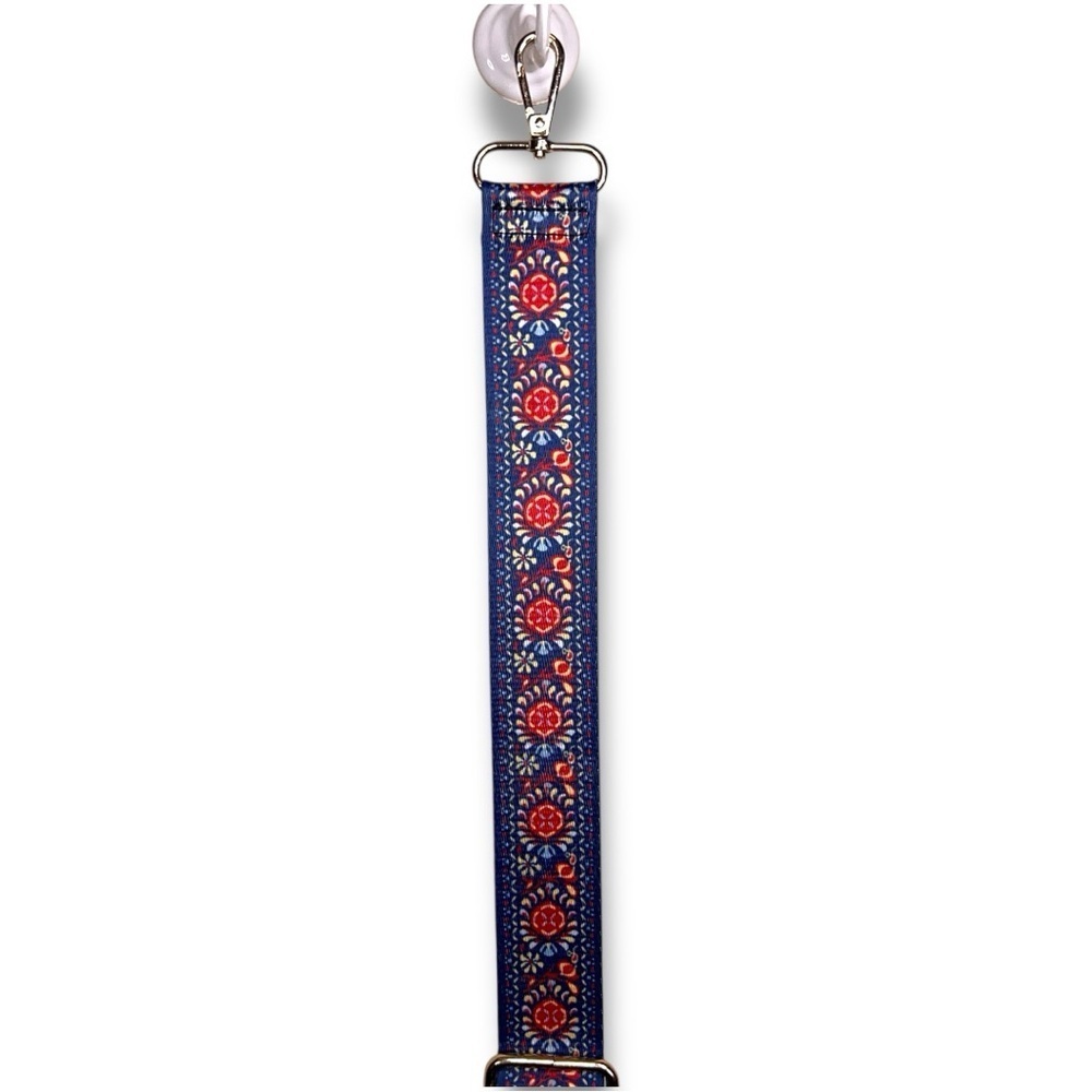 Colorful Floral Purse Bag Strap  Boho Bohemian Blue Red Clip On